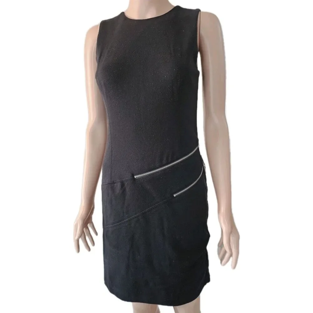 Michael Kors Black Sleeveless Knee-Length Midi Dress Size 0